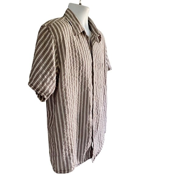 Van Heusen Short Sleeve Button Down Lightweight Cotton Men's Large - Picture 4 of 8